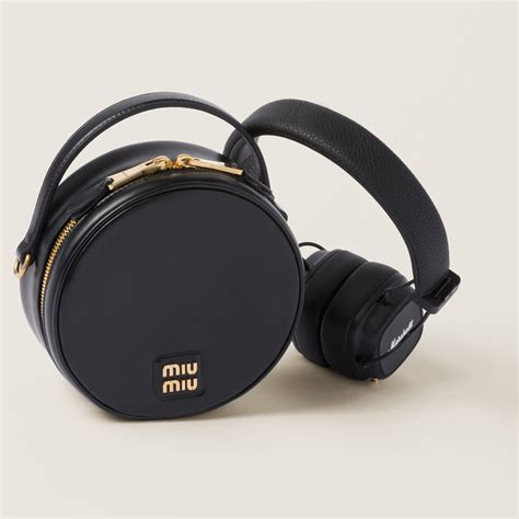 marshall miu miu|Marshall X Miu Miu headphones with leather case.